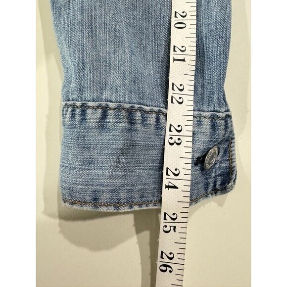 GAP Y2K 90's Jacket Women's Size Medium‎ Button Up Medium Wash Blue Denim Jean - Picture 10 of 11